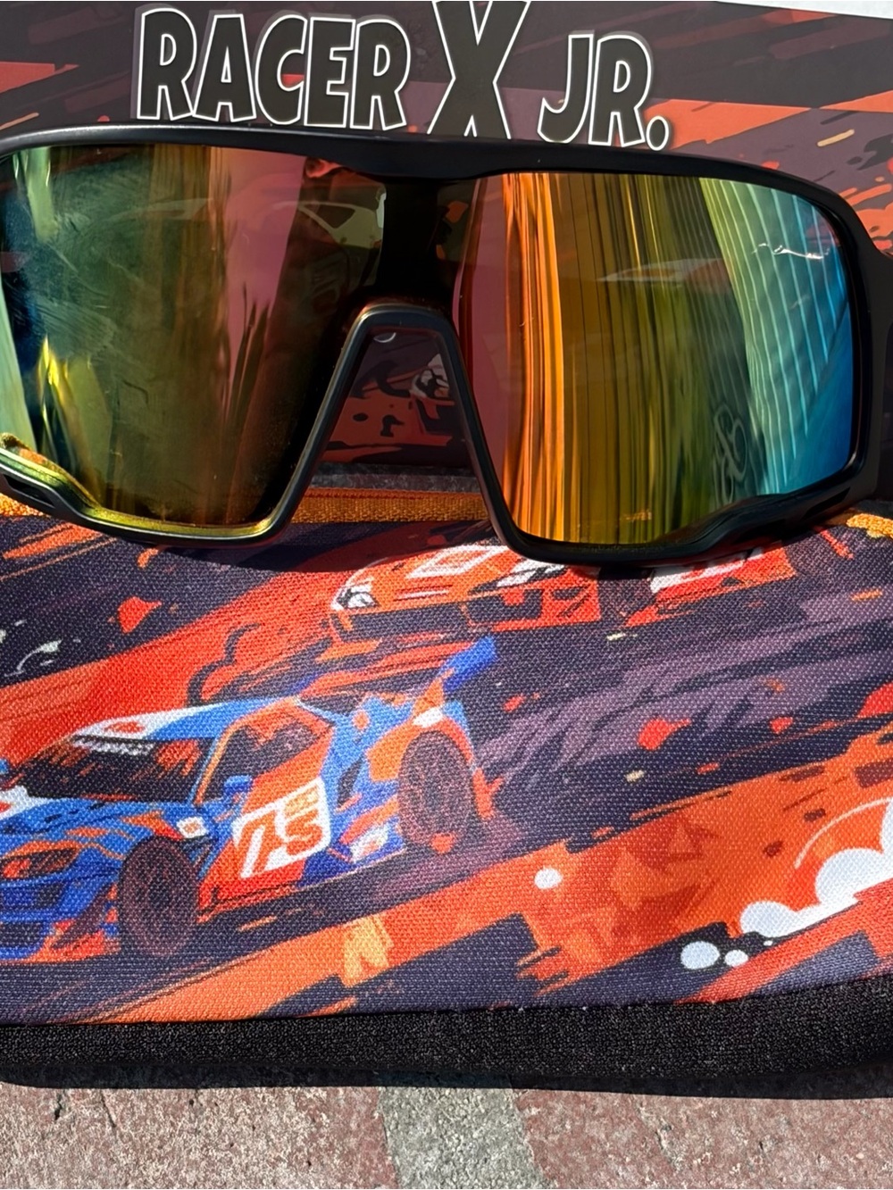 Kids Black Sunglasses with Multi-Color Mirrored Lenses
